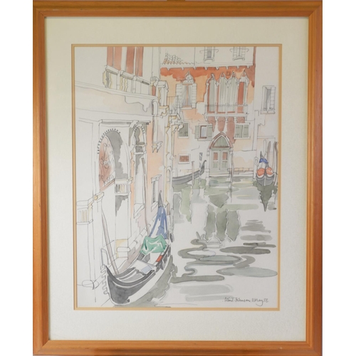 73 - COLIN TREVOR JOHNSON (b.1942) PENCIL AND WATERCOLOUR‘Rio dei Barcaroli’ Signed and dated 11 May (19)... 