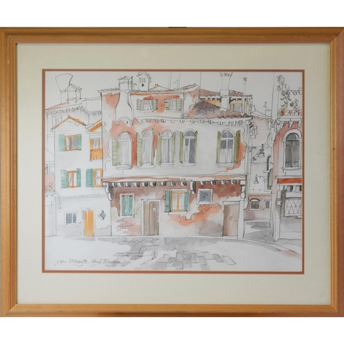 76 - COLIN TREVOR JOHNSON (b.1942) PENCIL AND WATERCOLOUR‘Near the Strada Nuova’, Venice Signed and dated... 