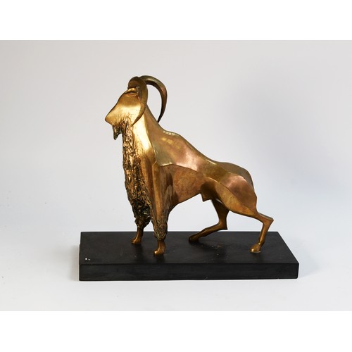 115 - JOHN MULVEY (b.1939) Cast and polished bronze sculpture 'RAM' Signed with initials and dated 1973, n... 