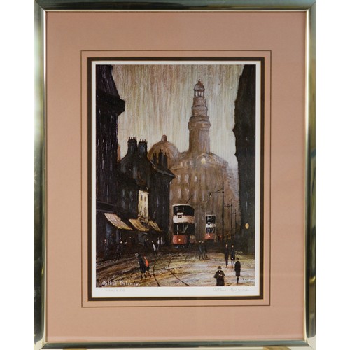 15 - ARTHUR DELANEY (1927 - 1987) ARTIST SIGNED LIMITED EDITION COLOUR PRINT Manchester street scene with... 