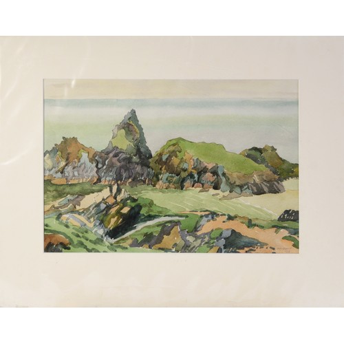 32 - IAN GRANT (1904 - 1993) WATERCOLOUR DRAWING Kynance Cove, Cornwall Signed and dated 1973 lower right... 