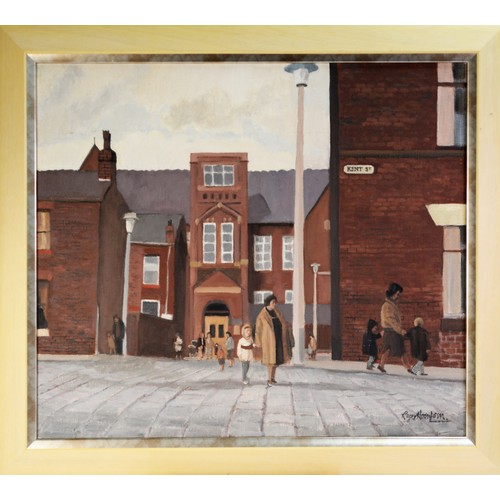 45 - ROGER HAMPSON (1925 - 1996) OIL PAINTING ON CANVAS End of School Signed lower right, titled and numb... 