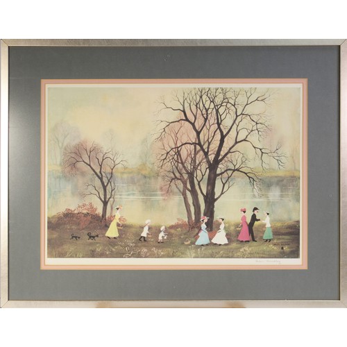 9 - HELEN BRADLEY TWO ARTIST SIGNED COLOUR PRINTS The Family out Walking and In the Parks (2)... 