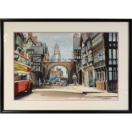 26 - A. FRANKS WATERCOLOUR DRAWINGEast Gate, Chester 14in x 22in (35.5 x 55.8cm)