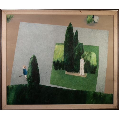 28 - GODDARD (TWENTIETH/ TWENTY FIRST CENTURY) OIL ON CANVAS Abstract with figures and trees Signed, indi... 