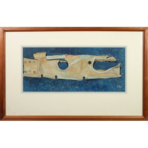 125 - ALBERT B. OGDEN (b.1928) MIXED MEDIA ON PAPER‘Seashore Find’ Signed with initials A.B.O. 9” x 20 3/4... 