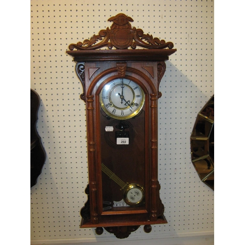 A SPRING DRIVEN DROP DIAL WALL CLOCK, WITH 8 DAYS STRIKING MOVEMENT