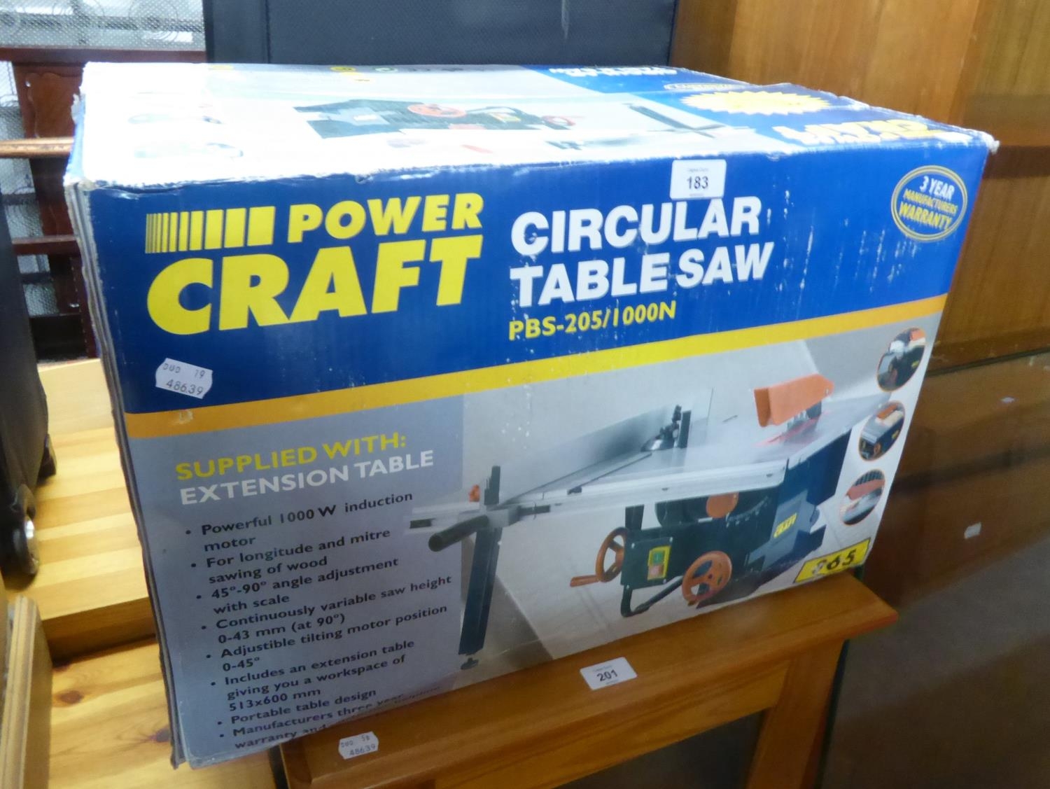 'POWER CRAFT’ CIRCULAR TABLE SAW, PBS 205/1000N, BOXED