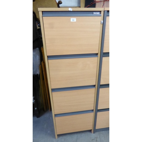 264 - CONTRA PLAN BLOND BEECHWOOD 4 DRAWER FILING CABINET