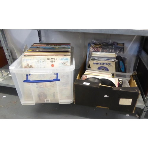 42 - LARGE QUANTITY OF LP's/SINGLE RECORDS TO INCLUDE; LENNON, FOCUS, CHICAGO, MANFRED MAN, PINK FLOYD, B... 