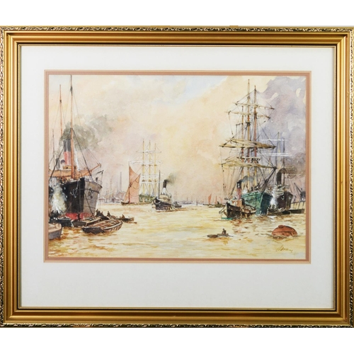 248 - J FRAY (20th CENTURY) PAIR OF WATERCOLOUR DRAWINGSShipping scenesEach signed lower right 13 ¾