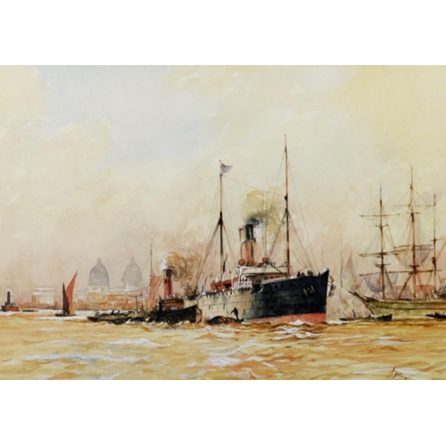 248 - J FRAY (20th CENTURY) PAIR OF WATERCOLOUR DRAWINGSShipping scenesEach signed lower right 13 ¾