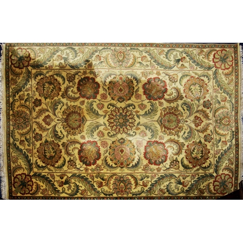 17 - HEAVY QUALITY HANDMADE MIDDLE EASTERN ALL-WOOL CARPET with all-over large Herati floral and foliate ... 