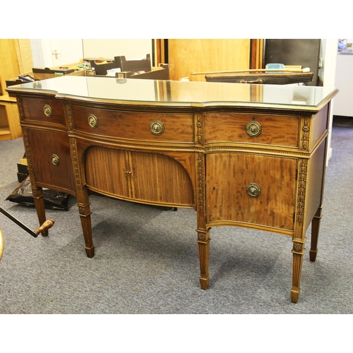 155 - GOOD QUALITY EARLY TWENTIETH CENTURY EIGHT PIECE CARVED MAHOGANY DINING ROOM SUITE, RETAILED BY WARI... 