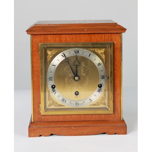 42 - ELLIOTT 8 DAY LEVER WESTMINSTER & WHITTINGTON CHIME CLOCK, chiming and striking on rods, in waln... 