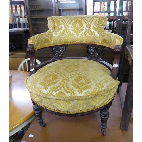 195 - A PAIR OF DRAWING ROOM TUB ARMCHAIRS