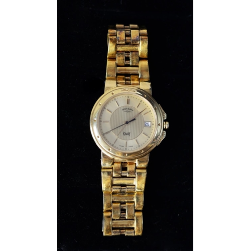 452 - GENT'S ROTARY KHALIF SWISS QUARTZ WRISTWATCH, refernece number 4613, gold plated waterproof case wit... 