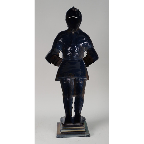 335C - KNIGHT PATTERN CAST METAL FIRESIDE COMPANION, 25 ½” high, with poker, lacks other tools, SHOOTING ST... 