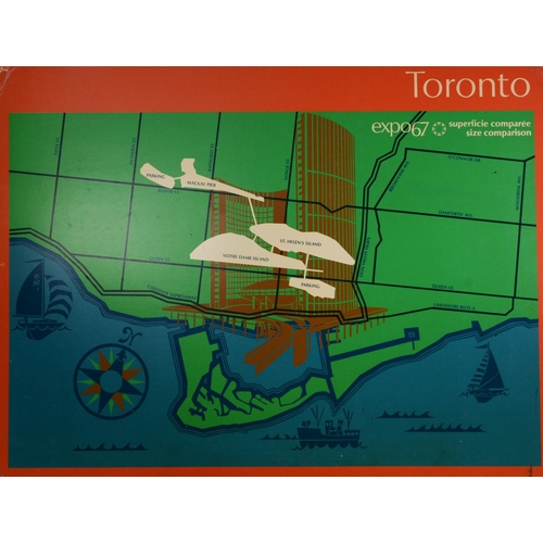 287 - EXPO 1967, MONTREAL CANADA, mixed lot, to include: THREE BOARD MOUNTED ADVERTISING POSTERS, 41 ½” x ... 