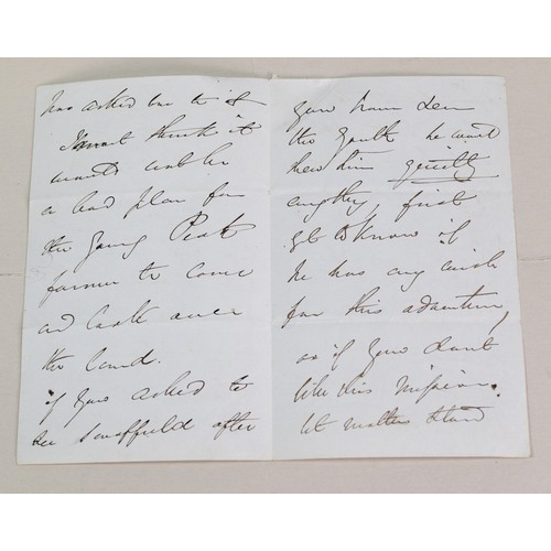 105 - JOSEPH PAXTON 1801 - 18656 FOLDED FOUR PAGE SIGNED HAND-WRITTEN NOTE, writton on all sides in black ... 