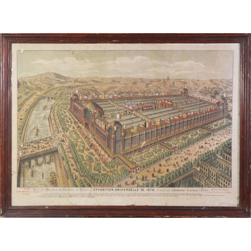 278 - PANORAMIC CHROMOLITHOGRAPHIC PRINT OF THE EXHIBITION SITE, PARIS 1878, 23in (58.5cm) x 32in (81.2cm)... 