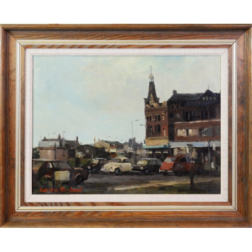 99 - GORDON RADFORD (1936-2015) OIL ON BOARD‘Manchester Road, Newton Heath’ Signed, titled verso 11 ½” x ... 