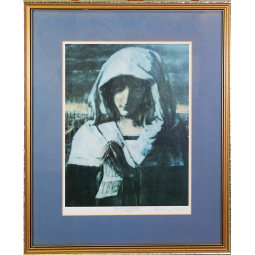 108 - HAROLD RILEY (b.1934)ARTIST SIGNED COLOUR PRINT‘Our Lady of Manchester’ 15” x 11 ¼” (38.1cm x 28.6cm... 