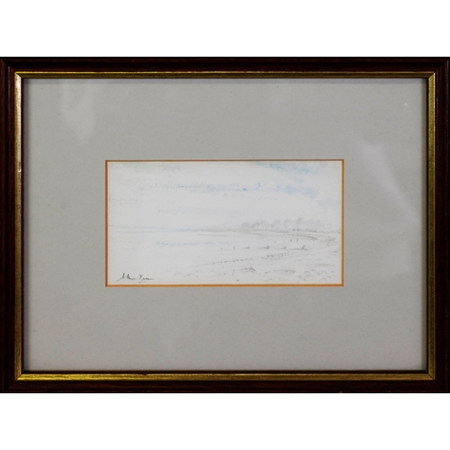 14B - ALLEN FREER (b.1926)<br />WATERCOLOUR & GRAPHITE<br />Mountains and lake<br />Signed and dated 1...