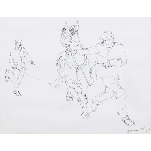 131 - ALBIN TROWSKI (1919-2012) TWO PEN AND INK DRAWINGS FROM THE BOOK ‘ALBIN’S HORSES’‘Romany Words in th... 