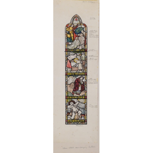 187 - EDWARD RIDLEY (1883 - 1946) 'NATIONAL GOLD MEDAL DESIGN FOR STAINED GLASS BY EDWARD RIDLEY LONDON 19... 