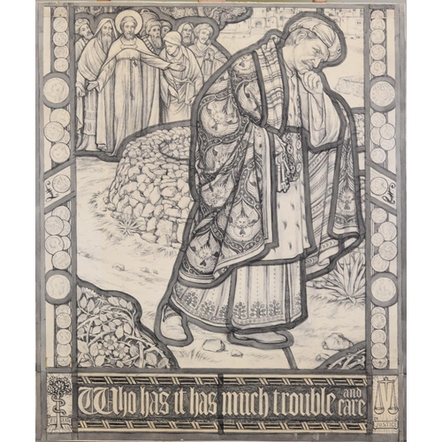 187 - EDWARD RIDLEY (1883 - 1946) 'NATIONAL GOLD MEDAL DESIGN FOR STAINED GLASS BY EDWARD RIDLEY LONDON 19... 