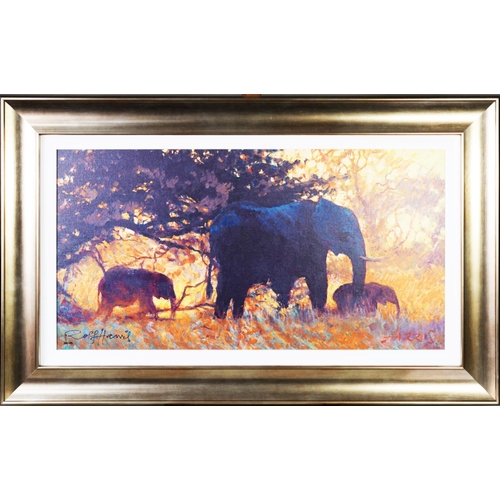 215 - ROLF HARRIS (b.1930) ARTIST SIGNED LIMITED EDITION COLOUR PRINT ON CANVAS‘Backlit Gold’ (183/195) wi... 