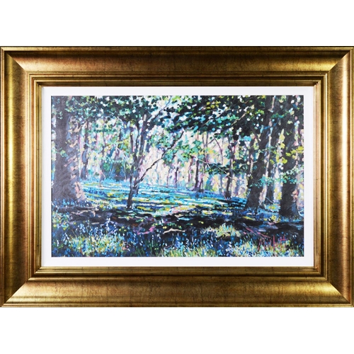 225 - TIMMY MALLETT (b.1955) ARTIST SIGNED LIMITED EDITION COLOUR PRINT ON CANVAS ‘Bluebell Shadows’ (100/... 