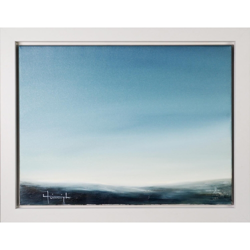 232 - LYNNE TIMMINGTON (MODERN) OIL ON CANVAS‘Struer’ Signed, tilted to gallery label verso 23 ½” x 31 ¾” ... 