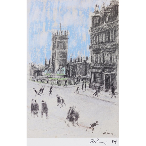 102 - HAROLD RILEY (1934) FOUR ARTIST SIGNED COLOUR PRINTS IN A FOLDER ENTITLED THE DEANSGATE FOLIO Ryland... 