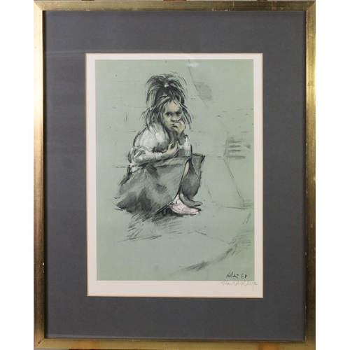 105 - HAROLD RILEY (1934) ARTIST SIGNED LIMITED EDITION COLOUR PRINT 'Girl in Mother's Shoes' Numbered 436... 