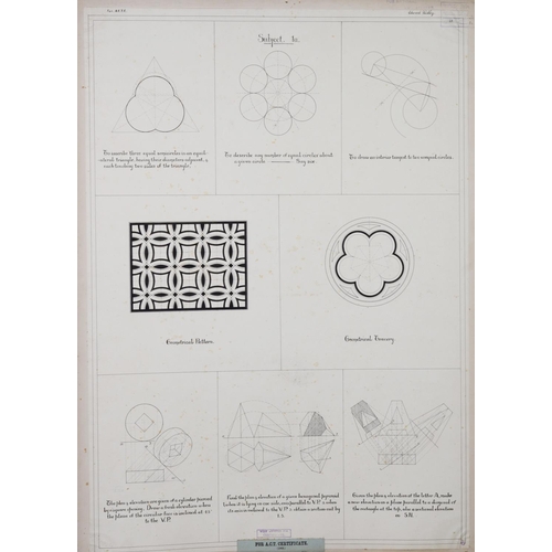 190 - EDWARD RIDLEY (1883 - 1946) 4 PANELS OF DRAWINGS ACCEPTED FOR A.C.T. CERTIFICATE 1905 and awarded 2n... 