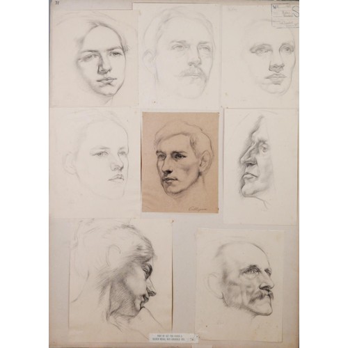 194 - EDWARD RIDLEY (1883 - 1946) 4 PANELS OF PENCIL DRAWINGS, the set of which 1st Prize and Silver Medal... 