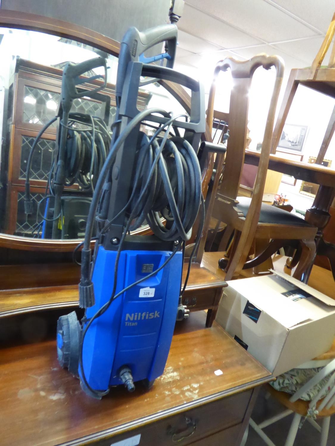 A NILFISK TITAN PRESSURE WASHER AND ACCESSORIES AND AN ALUMINIUM FIVE