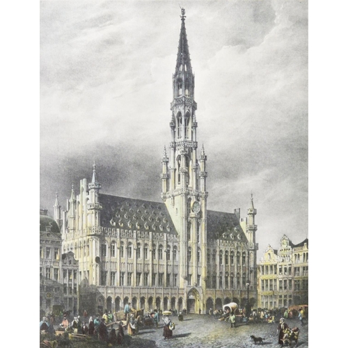 246 - PAIR OF REPRODUCTION PRINTS FROM ENGRAVINGSHotel de Ville, Brussels and Brussels Cathedral11” x 8 ¼”... 