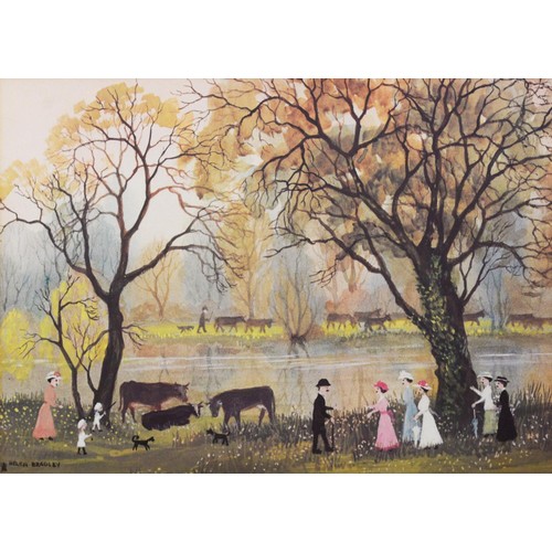 253 - AFTER HELEN BRADLEYTHREE COLOUR PRINTS‘All on an April Evening’ 14 ½” x 21 ¾” (36.8cm x 55.3cm)‘Wait... 