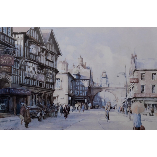 247 - BERNARD MCMULLEN PAIR OF ARTIST SIGNED LIMITED EDITION COLOUR PRINTS‘Foregate Street, Chester’ (44/5... 