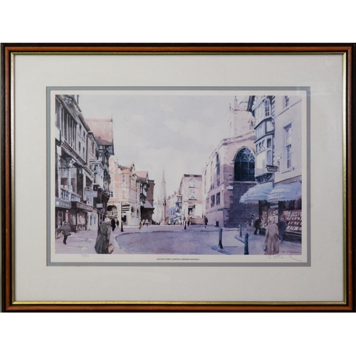 247 - BERNARD MCMULLEN PAIR OF ARTIST SIGNED LIMITED EDITION COLOUR PRINTS‘Foregate Street, Chester’ (44/5... 