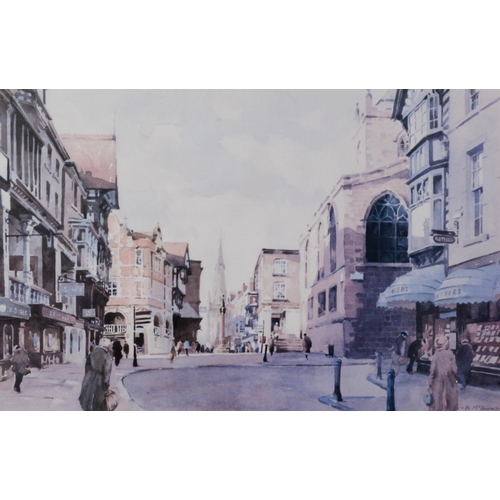 247 - BERNARD MCMULLEN PAIR OF ARTIST SIGNED LIMITED EDITION COLOUR PRINTS‘Foregate Street, Chester’ (44/5... 