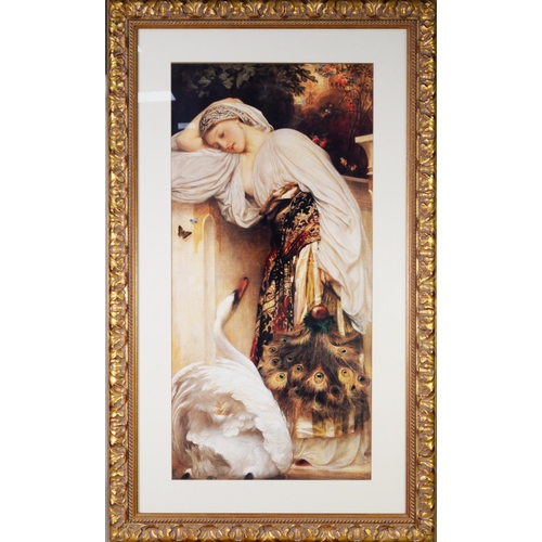 248 - AFTER FREDERICK LEIGHTON COLOUR PRINT Leda and the Swan 34” x 16 ½” (86.3cm x 41.9cm)... 