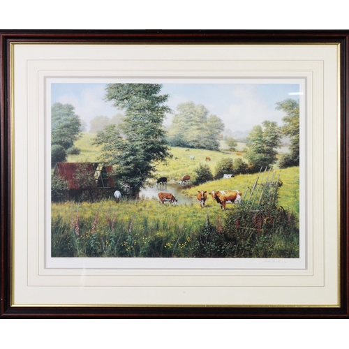 210 - W.R.MAKINSON ARTIST SIGNED LIMITED EDITION COLOUR PRINT Cattle at water (357/500) no certificate 15 ... 