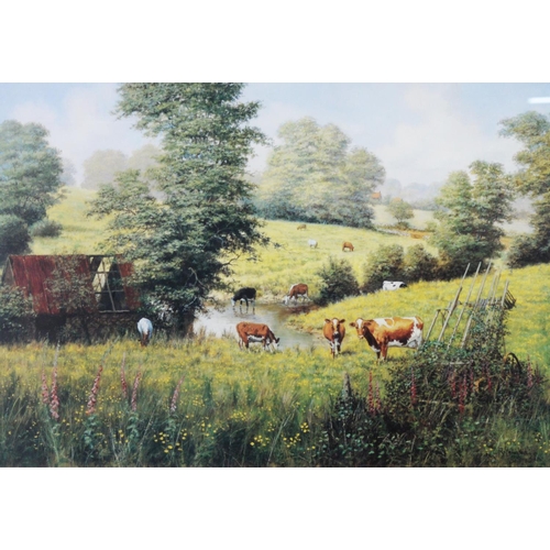 210 - W.R.MAKINSON ARTIST SIGNED LIMITED EDITION COLOUR PRINT Cattle at water (357/500) no certificate 15 ... 