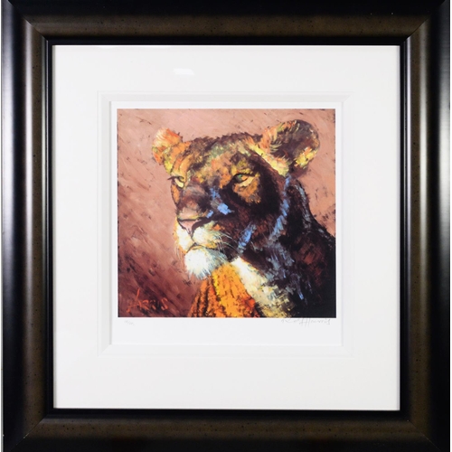 209 - ROLF HARRIS ARTIST SIGNED LIMITED EDITION COLOUR PRINT Lioness (170/195) no certificate 12” x 13” (3... 