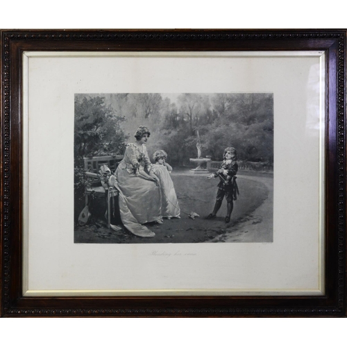 197 - AFTER A. ROSETT PAIR OF BLACK AND WHITE PHOTOGRAVURES‘Pleading her Cause’ ‘Come and be Friends’ 13” ... 