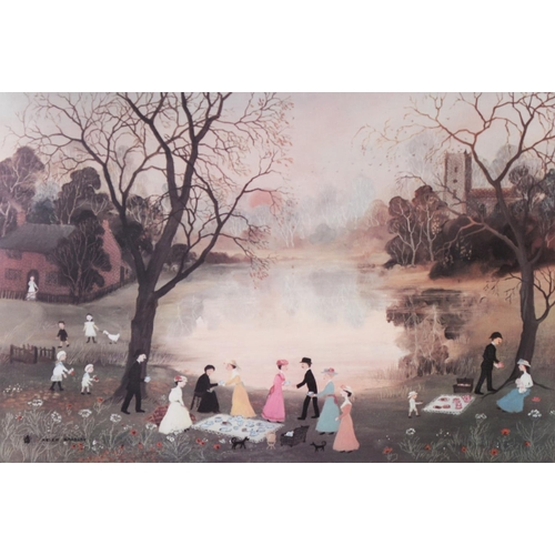 195 - HELEN BRADLEY ARTIST SIGNED LIMITED EDITION COLOUR PRINT‘The Picnic’ 16” x 23 ¼” (40.6cm x 59cm)... 